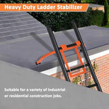 Ladder Stabilizer, Heavy Duty Steel Ladder Roof Hook Ladder Stabilizer with Wing Span/Wall Extension Accessory, Secure and Stable Ladder Standoff Arms for Roof Gutter with Anti-Slip Rubber Feet