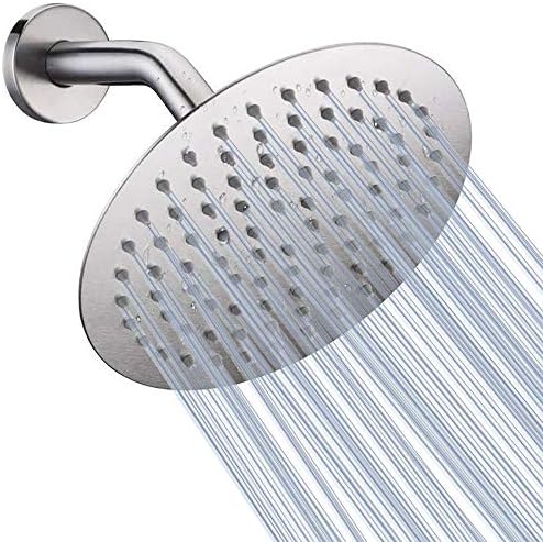 NearMoon Rain Shower Head, Ultra-Thin Design-Pressure Boosting, Awesome Some Experience, High Flow Stainless Steel Rainfall Head (8 Inch,Brushed Nickel)