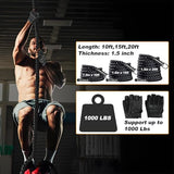 Climbing Rope 1.5 Inch Diameter 10/15 / 20/30 Feet Length Gym Climbing Rope for Workout Fitness & Strength Training, Gym Rope, Exercise Climbing Rope in Black for Adults Outdoor & Indoor