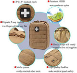 EMT Pouch MOLLE Ifak Pouch Tactical MOLLE Medical First Aid Kit Utility Pouch Carlebben (with Medical Supplies Tan)