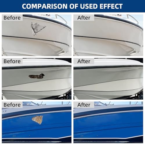 Fiberglass Boat Repair Kit (Color Match), Gel Coat Repair Kit for Boats, Marine Fiberglass Repair Kit for Boats, Epoxy Filler for Boats, Fiberglass Repair Kit Fix Holes Chips Pits Cracks