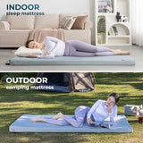 Kingfun Memory Foam Camping Sleeping Pad, CertiPUR-US Camping Mattress Waterproof Roll Up Mattress Guest Bed, Thick Floor Sleeping Mat for Car Truck Tent for Adults with Travel Bag