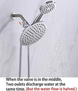 G-Promise Solid Metal Shower Arm Diverter with Holder for Hand Held Showerhead and Fixed Spray Head, G 1/2 3-Way Bathroom Universal Diverter System Replacement Part (Polished Chrome)