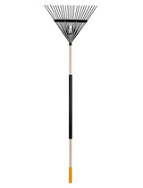 True Temper Steel Tine Leaf Rake with Hardwood/Steel Handle for Lawns, Gardening, and Dethatching, 22 Tines, Black