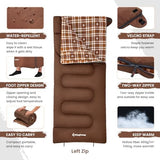 KingCamp Sleeping Bag for Adults, Cold Weather & Warm XL Big and Tall Flannel Sleeping Bags with Compression Sack Portable Waterproof Essentials Gear Accessories for Outdoor Camping