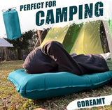 Inflatable Camping Sleeping Pad with Pillow, Extra Thickness 4 Inch Sleeping Mat with Built-in Pump, Compact & Ultralight Camping Air Mattress for Backpacking Hiking Tent Traveling
