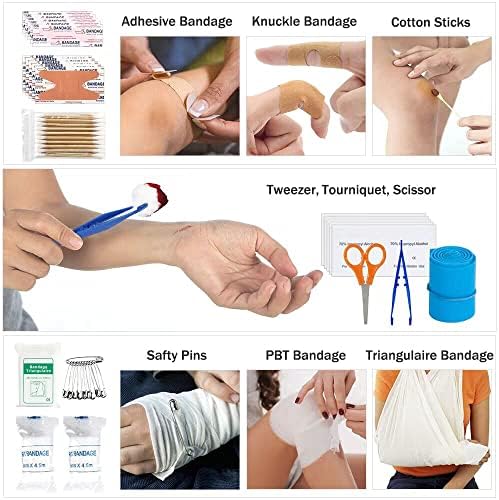 235Pcs Emergency Survival Kit and First Aid Kit Professional Survival Gear Tool with IFAK Molle System Compatible Bag, Gift for Men Camping Outdoor Adventure Boat Hunting Hiking & Earthquake