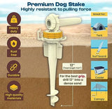 Diggo Dog Stake Beach Anchor - Dog Beach Essentials for All Dog Sizes - Unique 360° Head Rotating Combination Beach Lock System, Heavy Duty Tie Out Stake, Umbrella Sand Anchor, Designed for The Beach