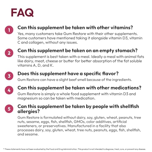 Strong Jaw Gum Restore - Gum Care + Teeth Vitamins - Gum Health & Oral Health - Supports Receding Gums & Gum Care - Dental Vitamins for Adults – 180 Capsules, Non-GMO Gum Health Supplements