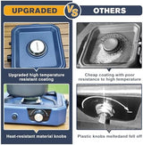 Upgraded WINKIZA 2 Burner Propane Camping Stove with Grill, Foldable Camp Stove with 16,000 BTU, Two Adjustable Burners with Piezo Ignition & Easy Carrying Handle, Portable Stove for Camping, BBQ