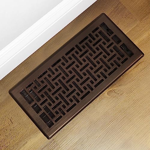 Decor Grates AJH614-RB Oriental Floor Register, 6X14 Inches, Rubbed Bronze Finish