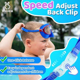 Vvinca Swim Goggles with Nose Cover, 2 Pack Wide View Diving Mask Anti-Fog UV No Leak Toddlers Swimming Goggles for Kids 3-15