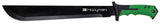 Hooyman Bush Machete with Heavy Duty Construction, Ergonomic No-Slip Handle and Belt Sheath for Gardening, Land Management, Bushcraft, Hunting and Outdoor , Black/Green