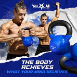 Yes4All 5-65lbs Kettlebells Vinyl Coated Cast Iron for Dumbbell Weights Exercises, Gym, Fitness, Full Body Workout Equipment Push up, Grip and Strength Training