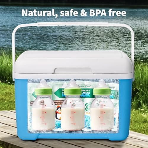 5 Packs Reusable Ice Packs for Lunch Boxes - 12+ Hour Cooling Ice Gel Pack for Camping, Beach, Office - Ice Packs for Cooler Bag, Cooler Backpacks