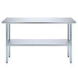 AmGood 14 in. x 60 in. Stainless Steel Work Table | Metal Kitchen Food Prep Table | NSF