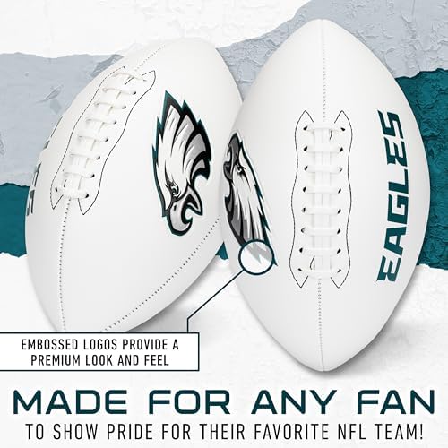 Franklin Sports NFL Autograph Football - Official Size White Panel Souvenir Football for Autographs + Signatures - NFL Team Fan Shop Memorabilia