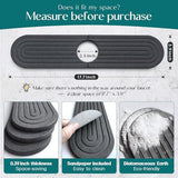 Kitchen Faucet Absorbent Mat - Diatomite Stone Sink Tray, Quick Drying, Modern Design - Durable Faucet Drip Mat for Kitchen Sink and Bathroom Counter [17.7"" x 3.9"", Dark Grey]