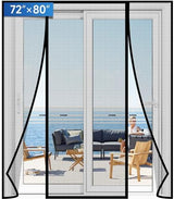 Magnetic Screen Door Upgraded PET Mesh Stronger Than Fiberglass and Polyester,Hands Free,Keeps Bugs Out,Pet & Kid Friendly,Suitable for Sliding Door,Large Patio Door and French Door-72''x80''