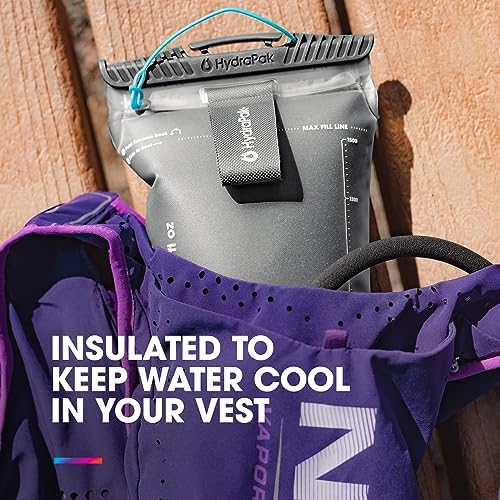 HydraPak Velocity IT (1.5L or 2L Hydration Reservoir) - Insulated Water Bladder/Reservoir for Hydration Pack – Self-Sealing Bite Valve, Leak Proof and Dishwasher Safe