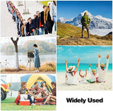 2 Pack Camping Stool, 16in Tall Large Size Folding Stool with Carry Bag, Aluminum Alloy Bracket, 1.5lbs Lightweight, Load Capacity to 300lbs, for Travel, BBQ, Fishing(2 Pack Grey)