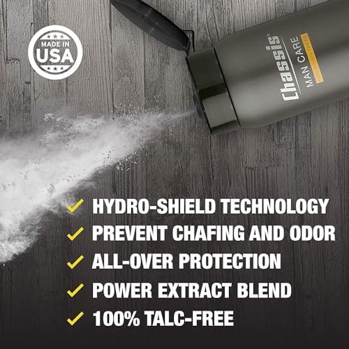 Chassis Ice Premium Body Powder for Men, Whole Body Deodorant, Odor-Absorbent, Talc-Free Anti-Chafing Powder for Groin & Sensitive Skin, Friction Defense & Odor Control, Original Fresh Scent