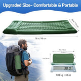 Camping Mattress Extra Thick 5in, Sleeping Pad for Camping with Pillow, Single Backpacking Mat Built-in Pump, Self Inflating Sleeping Pad, Sleep Mat Holds 440 lbs, 40D Nylon, Repair Kit