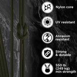 TECEUM 5/32" Paracord Rope 1000 – 1000ft / 200ft / 100ft / 50ft – Tactical Parachute Cord 4mm – 45+ Colors – Nylon String for Survival & Camping Gear – Stripe Cord for Survival – Utility Rope