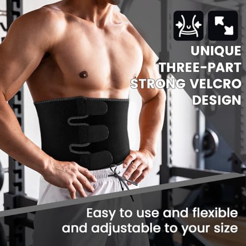 RIYA Waist Trimmer Sweat Waist Trainer for Women and Men Waist Sweat Belt Band Belly Stomach Wrap