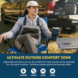 GCI OUTDOOR Comfort Pro Camping Chair | Collapsible Folding Chair with Durable Armrests, Drink Holder & Portable Carry Bag — Heathered Pewter Gray