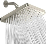 SparkPod Shower Head - High Pressure Rain - Premium Quality Luxury Design - 1-Min Install - Easy Clean Adjustable Replacement for Your Bathroom Shower Heads (Elegant Brushed Nickel, 8 Inch Square)