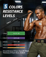 Resistance Bands for Working Out: 5-Levels Exercise Bands Set - Pull Up Assistance Elastic Silicone - Physical Therapy/Stretching/Training - Home Gym for Women&Men