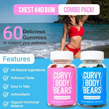 Curvy Body Bears Gummies Combo Pack - Chest and Bum Gummies - Workout Aid - Women’s Support Supplement - Berry Flavored - Essential Herbs - Multivitamins