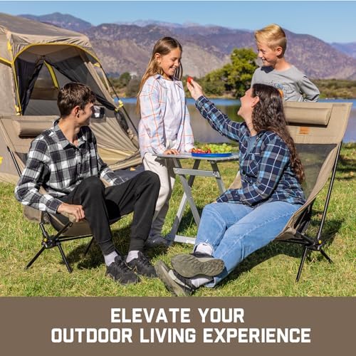 FanttikOutdoor Zeta L8 Max Camping Chair, Portable & Lightweight, Multi-Angle Adjustable, Supports up to 250 lbs, Comfort-Driven Design, High Strength Camping Chair for Travel, Hiking, Fishing (khaki)