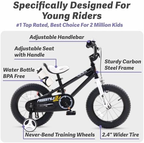 RoyalBaby Kids Bike EZ Freestyle Training Free Balance to Pedal Easy Learning Bicycle, 12-18 Inch for Toddlers to Big Kids