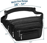 Packism Fanny Pack for Women Men - Fanny Packs for Women Cross Body Everywhere Belt Bag Bum Bag with 6 Zipper Pockets Plus Size & Adjustable Strap for Traveling Cycling Running Hiking