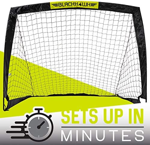 Franklin Sports Blackhawk Backyard Soccer Goal - Portable Pop Up Soccer Nets - Youth + Adult Folding Indoor + Outdoor Goals - Multiple Sizes + Colors - Perfect for Games + Practice
