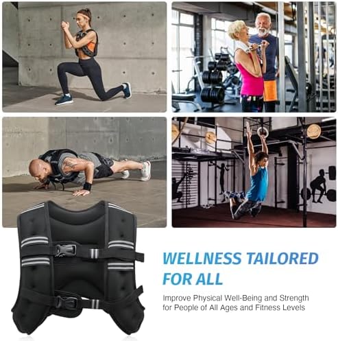 ZELUS Weighted Vest, 6lb/8lb/12lb/16lb/20lb/25lb/30lb Weight Vest with Reflective Stripe for Workout, Strength Training, Running, Fitness, Muscle Building, Weight Loss, Weightlifting