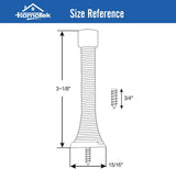 HOMOTEK 52 Pack Black Spring Door Stops,3-1/8" Heavy Duty Door Stop - Flexible Spring Door Stopper with Low Mounted Black Rubber Bumper Tips