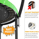JUMPZYLLA Trampoline Outdoor 8FT 10FT 12FT 14FT 15FT 16FT with Enclosure and Ladder, ASTM Approved Recreational Trampoline for Kids and Adults, Anti-Rust Coated Frame