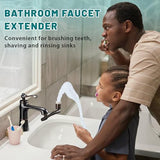 CECEFIN 1440° Rotating-Faucet-Extender Sink Aerator - 1080°+360° Large-Angle Splash Tap Extension with 2 Water Outlet, Swivel Multifunctional Robotic Arm for Kitchen/Bathroom, Oil Rubbed Bronze