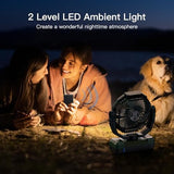 FRIZCOL 3-in-1 Camping Fan - Portable Fans Rechargeable - 12000mAh 9-Inch Battery Powered Fan(70Hrs) with Light & Remote for Indoor, Outdoor, Tent, Travel, BBQ, Fishing, Jobsite - Green