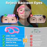 Vvinca Kids Goggles with Comfort Fabric Strap, Kids Swim Goggles Wide View Anti-Fog/UV No Leaking Swimming Goggles for 3-14