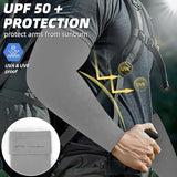 BHYTAKI UV Sun Protection Arm Sleeves, UPF 50 Sports Cooling Arm Compression Sleeves for Men Women Teenager