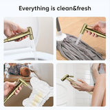 Arofa Gold Handheld Bidet Sprayer for Toilet - Stainless Steel Cloth Diaper Jet Spray, Adjustable Water Pressure Control with Bidet Spray Hoses, Bidet Toilet Sprayer for Baby/Feminine Wash