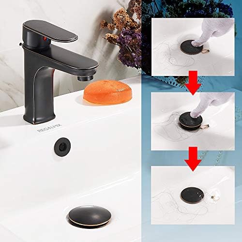 Vessel Sink Drain Assembly, Pop-up Drain With Detachable Basket Stopper, Anti-Explosion And Anti-Clogging Strainer, Overflow, Oil Rubbed Bronze, RWF083K