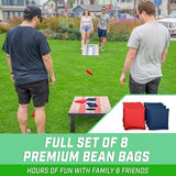 GoSports Portable Cornhole Sets, 8 Styles – Choose 4 x 2 ft or 3 x 2 ft - Boards Include 8 Bean Bags, Travel Case, and Game Rules