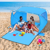Beach Tent Sun Shelter,4-6 Person Beach Shade Tent, Easy Setup UPF 50+ UV Protection Portable Lightweight Beach Cabana Sun Shade Shelter