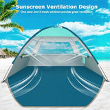 COMMOUDS Beach Tent Sun Shade for 3/4-5/6-7/8-10 Person, UPF 50+ Beach Sun Shelter Canopy Tent, Lightweight, Easy Set Up and Carry