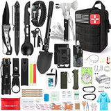 235Pcs Emergency Survival Kit and First Aid Kit Professional Survival Gear Tool with IFAK Molle System Compatible Bag, Gift for Men Camping Outdoor Adventure Boat Hunting Hiking & Earthquake